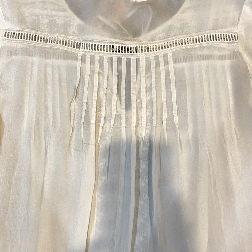 Johnny Was Top Antique White 3/4 Sleeve Vintage NWT - Picture 7 of 7
